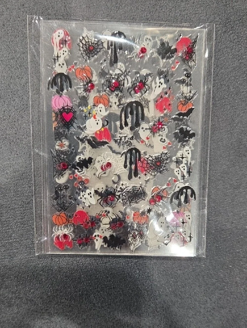 8 Sheets Halloween Nail Stickers for Nail Art Bat, Ghost, Pumpkin, Blood, Spider